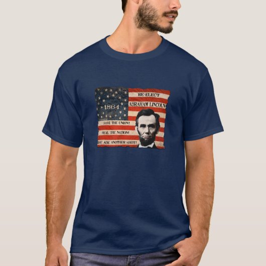 エイブラハム・リンカーンの再選運動の人のTシャツ Tシャツ (正面)
