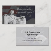 エイブラハム・リンカーンの名刺 名刺 (正面/裏面)