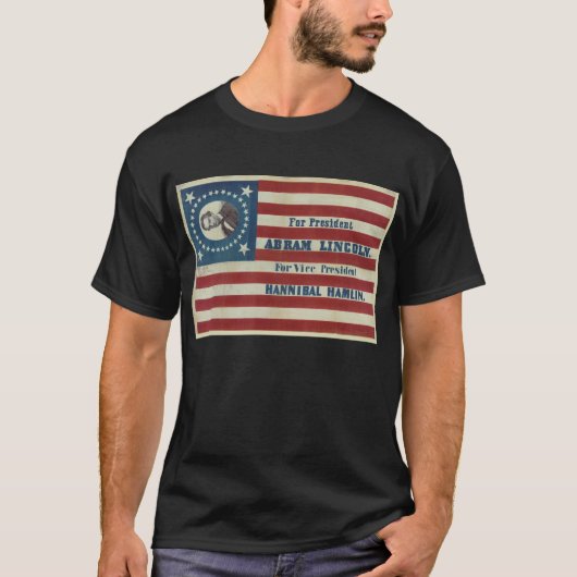 エイブラハム・リンカーンの大統領職のキャンペーン旗の旗 Tシャツ (正面)