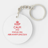 エイブラハム・リンカーンの平静そして焦点を保って下さい キーホルダー (裏面)