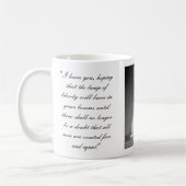エイブラハム・リンカーンの引用文のマグ コーヒーマグカップ (左)