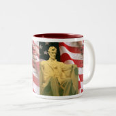 エイブラハム・リンカーンの引用文のマグ ツートーンマグカップ (正面右)