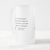 エイブラハム・リンカーンの引用文4b フロストグラスビールジョッキ (正面左)