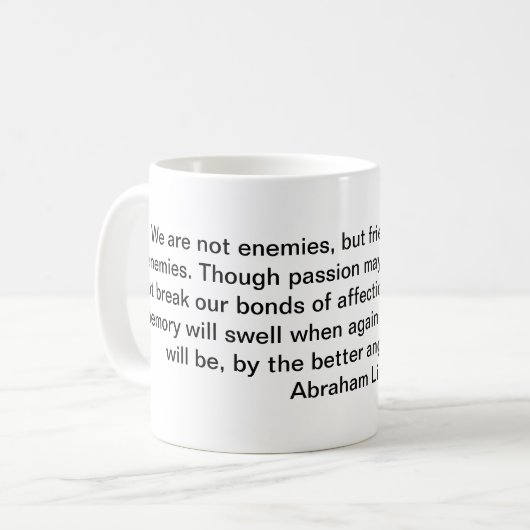 エイブラハム・リンカーンの引用文 コーヒーマグカップ (正面左)