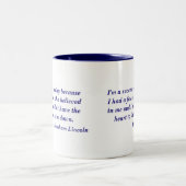 エイブラハム・リンカーンの引用文 ツートーンマグカップ (中央)