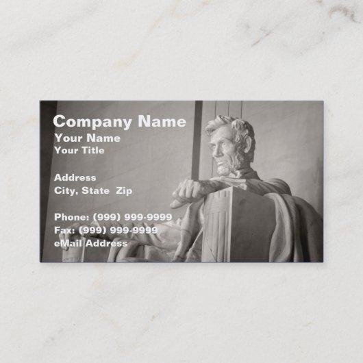 エイブラハム・リンカーンの記念物 名刺 (正面)