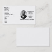 エイブラハム・リンカーンの顕著な天才は打たれて軽蔑します 名刺 (正面/裏面)