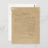 エイブラハム・リンカーン大統領のビクビー夫人への手紙 ポストカード (正面/裏面)