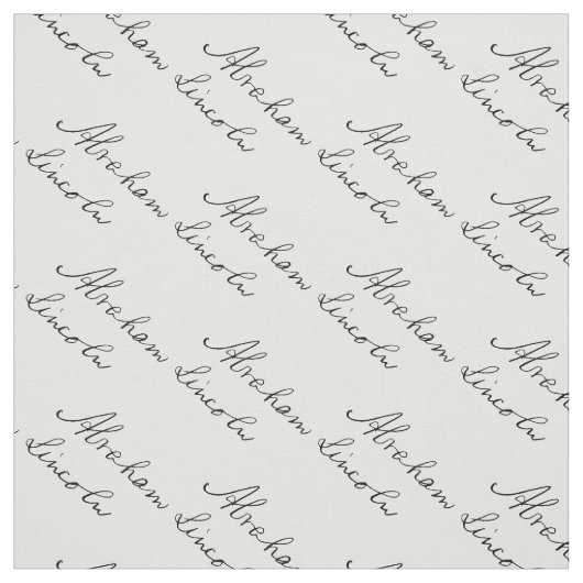 エイブラハム・リンカーン大統領の手書きの署名 ファブリック (見本)