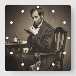 エイブラハム・リンカーン大統領1862 STEREOVIEW スクエア壁時計
