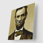 エイブラハム・リンカーン第16期米国大統領 スクエア壁時計 (傾斜)