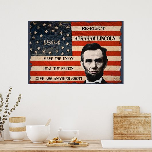 エイブラハム・リンカーン1864選挙運動の壁のポスター ポスター (キッチン)