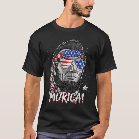 エイブラハム・リンカーン7月の4thムリカ男性の女性アメリカ tシャツ (正面)