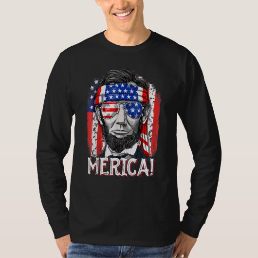 エイブラハム・リンカーン7月の4thメリカ男性の女性アメリ tシャツ (正面)