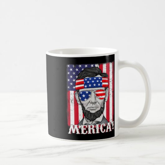 エイブラハム・リンカーン7月4日米州旗B コーヒーマグカップ (右)