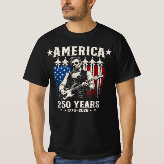 エイブラハム・リンカーン ギター 250周年記念 4 Tシャツ (正面)