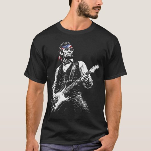 エイブラハム・リンカーン ギター Tシャツ (正面)
