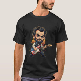 エイブラハム・リンカーン ロックスター ギタリスト Tシャツ