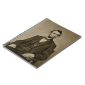 エイブラハム・リンカーン(1809-65年)のポートレート(b/wの写真) ノートブック (左側)