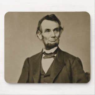 エイブラハム・リンカーン(1809-65年)のポートレート(b/wの写真) マウスパッド