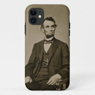 エイブラハム・リンカーン(1809-65年)のポートレート(b/wの写真) iPhone 11 ケース