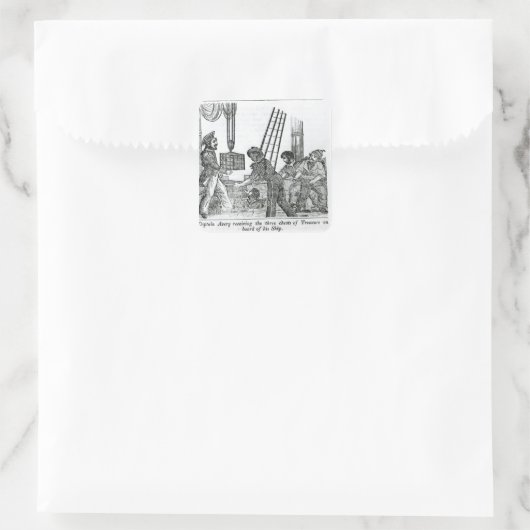 エイブリィ大尉が宝箱3箱を受け取った スクエアシール (バッグ)