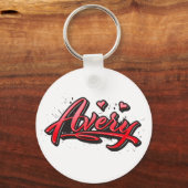 エイブリィ赤いハートグラフティシュリュッセランガー キーホルダー (正面)