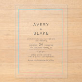 エイブリコーモダンルティール（緑がかった色）アクリル結婚式招待状 アクリル招待状 (正面)