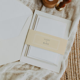 エイブリシンプルーニュートラルバターイエロ結婚ーズ 招待状ベリーバンド