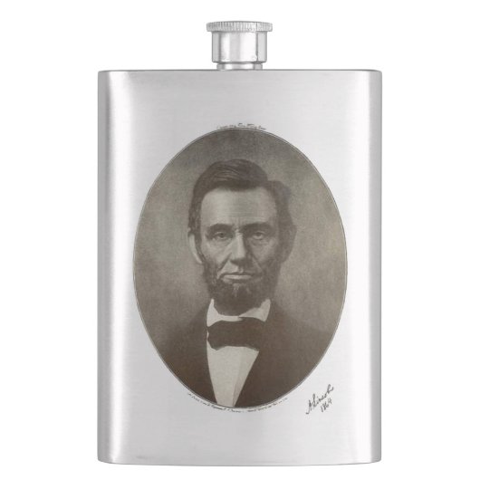 エイブリンカーンアメリカ大統領ヴィンテージポートレートUS フラスク (正面)