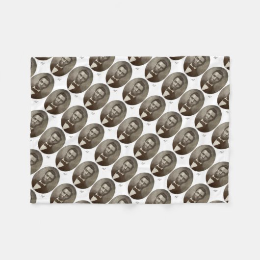 エイブリンカーンアメリカ大統領ヴィンテージポートレートUS フリースブランケット (正面(横))