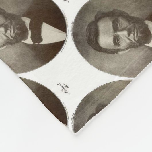 エイブリンカーンアメリカ大統領ヴィンテージポートレートUS フリースブランケット (角)