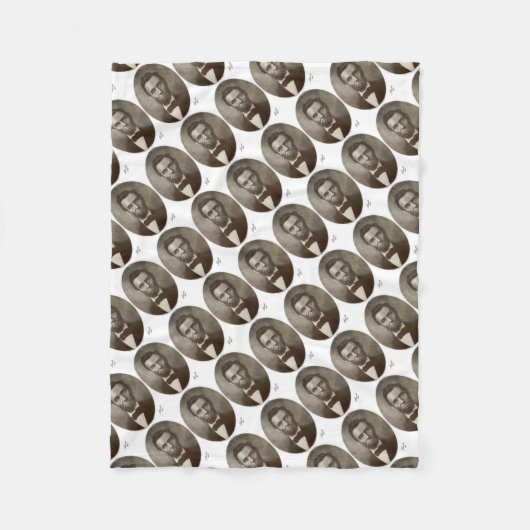 エイブリンカーンアメリカ大統領ヴィンテージポートレートUS フリースブランケット (正面)