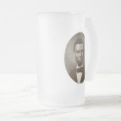 エイブリンカーンアメリカ大統領ヴィンテージポートレートUS フロストグラスビールジョッキ (正面右)