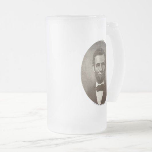 エイブリンカーンアメリカ大統領ヴィンテージポートレートUS フロストグラスビールジョッキ (正面右)