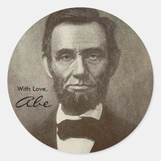 エイブリンカーンアメリカ大統領ヴィンテージポートレートUS ラウンドシール (正面)