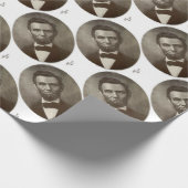 エイブリンカーンアメリカ大統領ヴィンテージポートレートUS ラッピングペーパー (角)