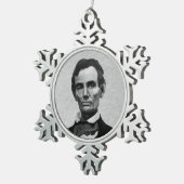 エイブリンカーン大統領 スノーフレークピューターオーナメント (右)