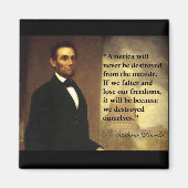 エイブリンカーン引用文「アメリカは決して…」 マグネット (正面)