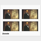 エイブリンカーン引用文「アメリカは決して…」 長方形シール (シート)