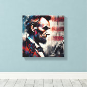 エイブリンカーン第16期米国大統領3 キャンバスプリント (インサイチュ (ウッドフロア))