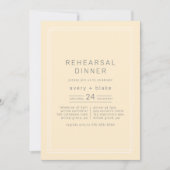 エイブリーシンプルニュートラルイエローリハーサルディナー 招待状 (正面)
