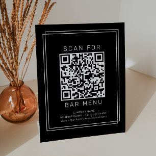エイブリー モダン ダーク ブラック バー メニュー QR コード 台座サイン