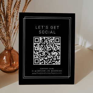 エイブリー モダン ダーク ブラック Let's Get Social メディア 台座サイン