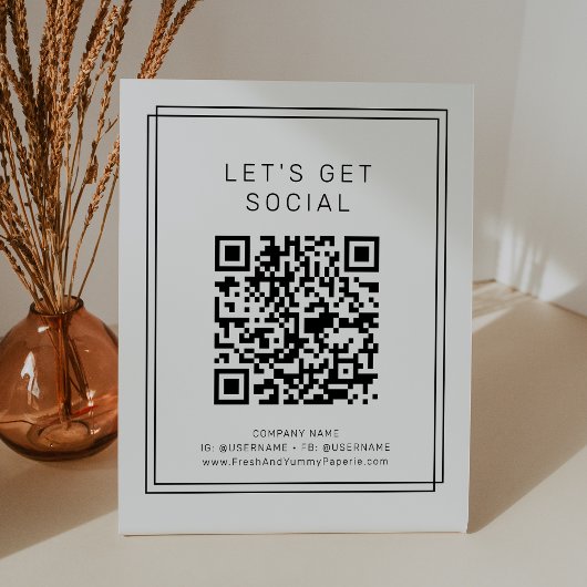 エイブリー モダン ミニマル Let's Get Social メディア 台座サイン