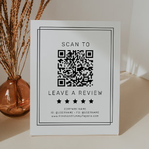 エイブリー モダン ミニマル QR コード レビューを残す 台座サイン