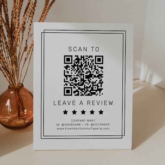 エイブリー モダン ミニマル QR コード レビューを残す 台座サイン