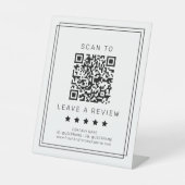 エイブリー モダン ミニマル QR コード レビューを残す 台座サイン (正面)