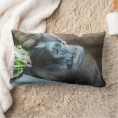 エイプフッド日本の～ゴリラ食べズ ランバークッション (ブランケット)