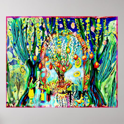 エイプリルうぶな人フォークアート春お祝いポスター ポスター (正面)